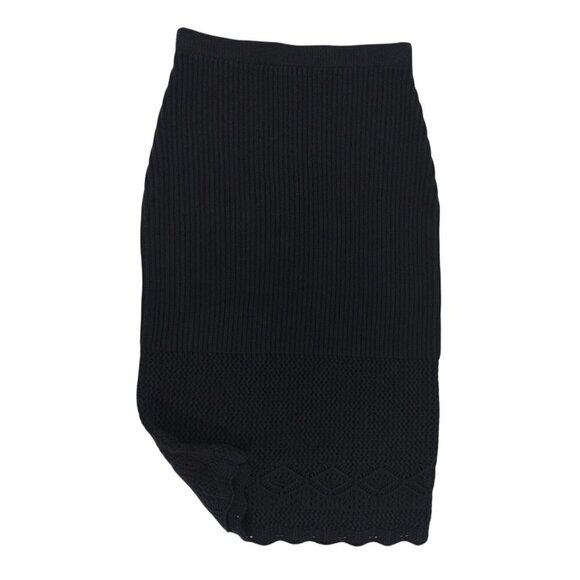 House Of Harlow 1960 Black Ribbed & Crochet Pencil Skirt XS. NWOT - Picture 2 of 6